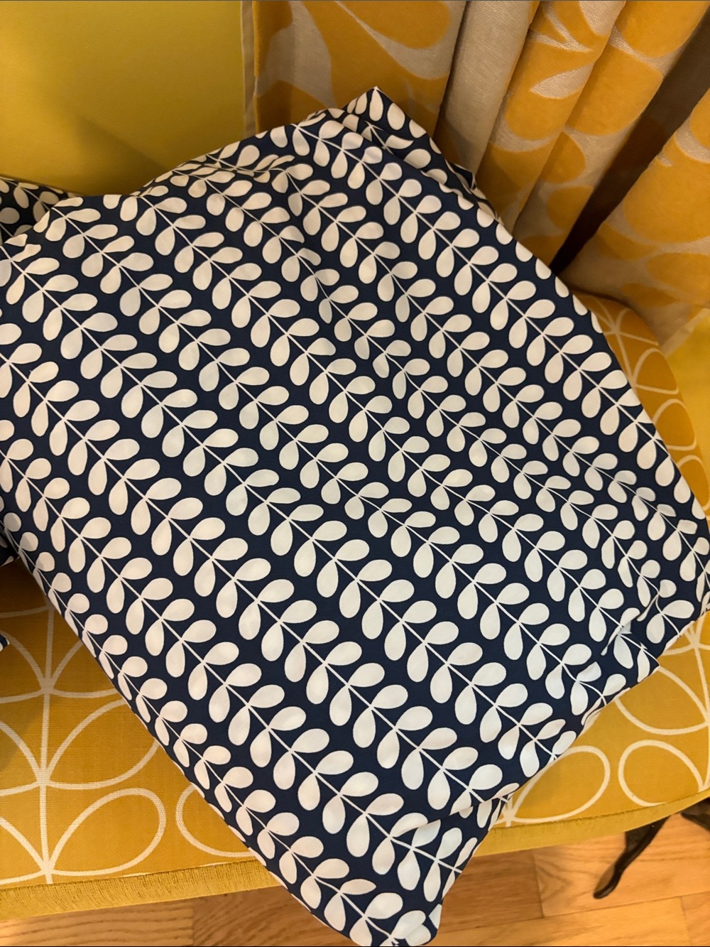 Orla Kiely Tiny Stem Navy & White Queen Bedding Set-EUC - Picture 10 of 11